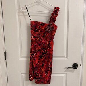 One Shoulder Floral Dress